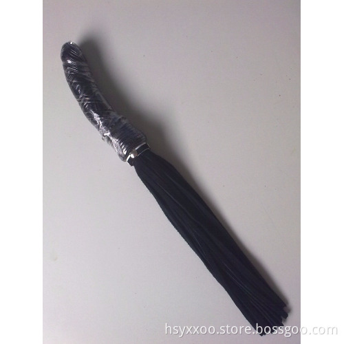 Leather Whip with Black handle Lash Strap Sex Toys Couple Game Flog toy touch soft stronger